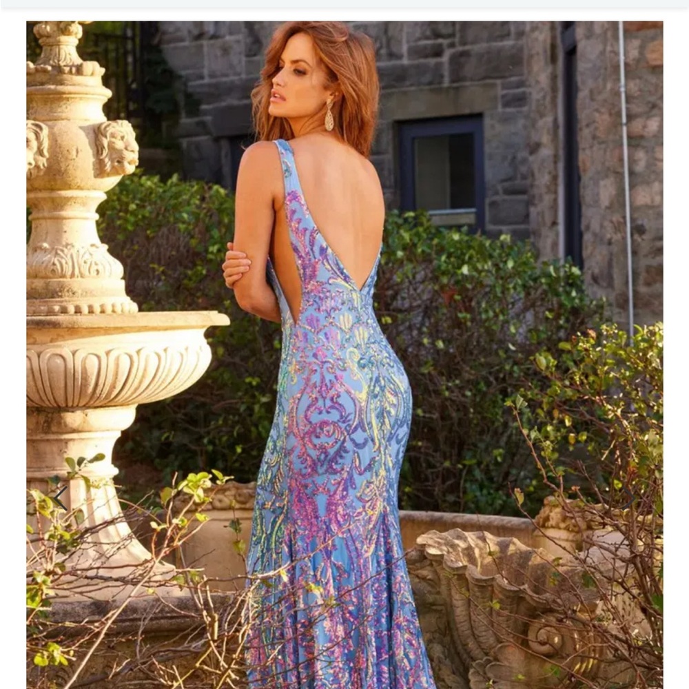 Elegant Blue and Purple Women's Dress